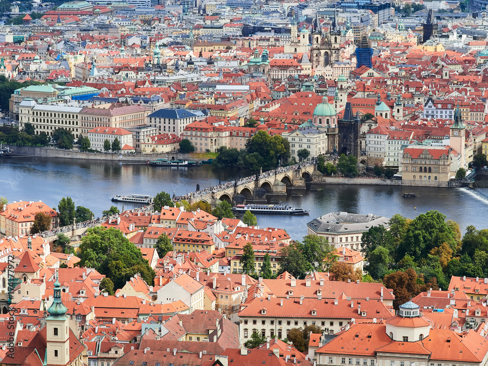 Panorama of the Old Town in Prague, Czech Republic