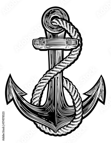 Anchor Vintage Style Tattoo Illustration