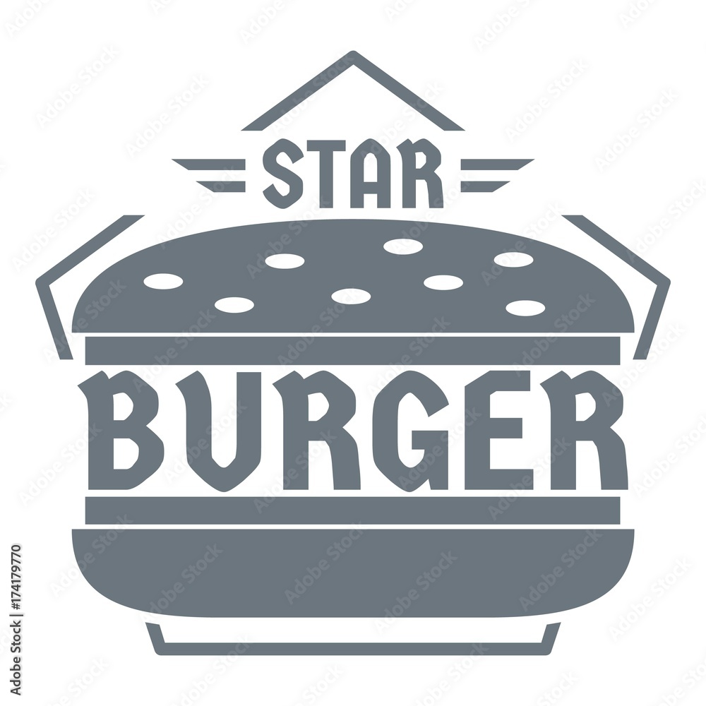 Star burger logo, simple gray style Star burger logo, simple gray style