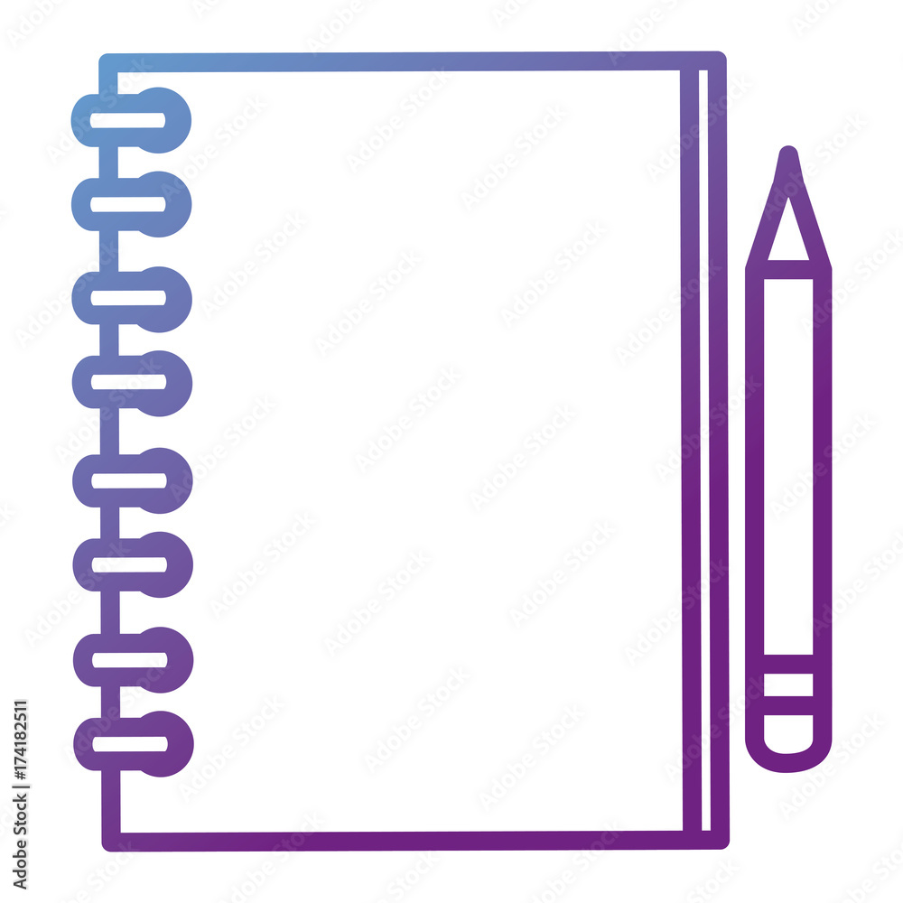 notebook school with pencil