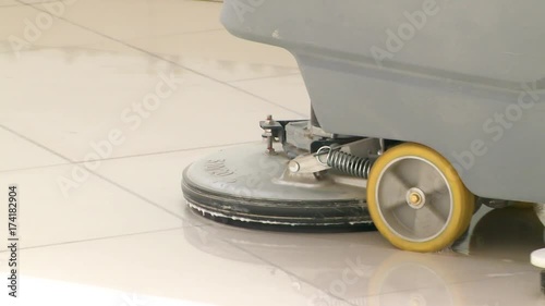 cleaning equipment cleaning in process the floor in the building