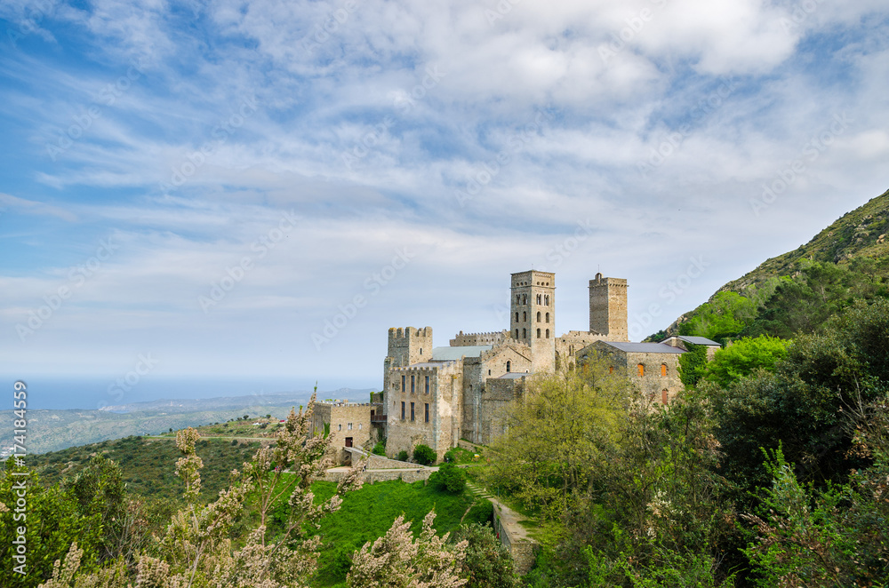 Monastery of Sant Pere de Rodes in the municipal area of El Port de la Selva in the province of Girona, Spain