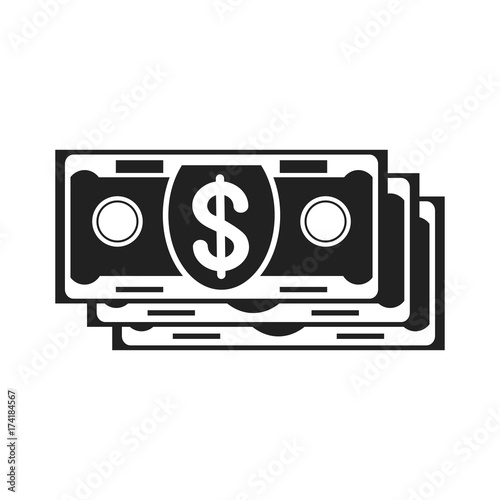 banknotes black icon