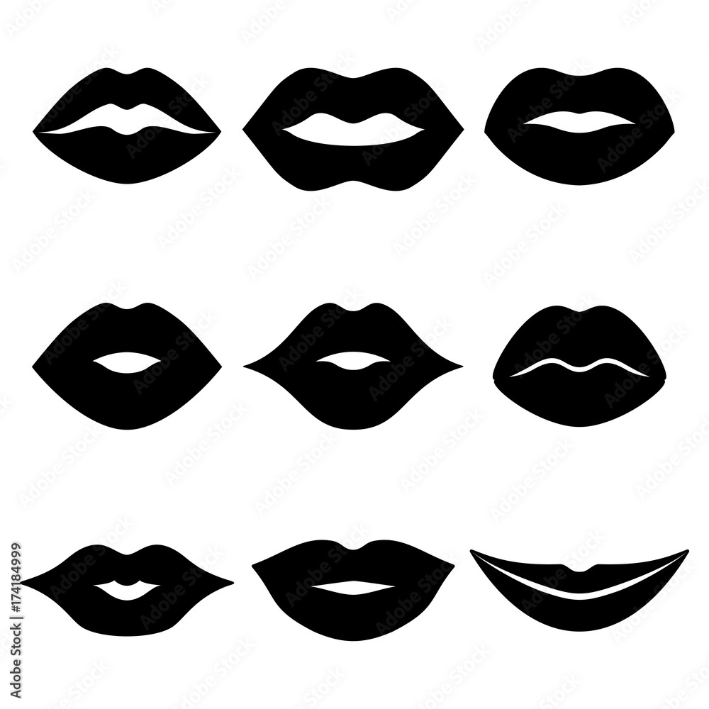 lips black set