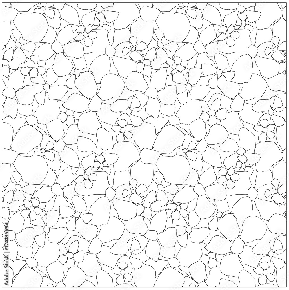 Seamless floral monochrome pattern stock vector illustration Seamless floral monochrome pattern stock vector illustration