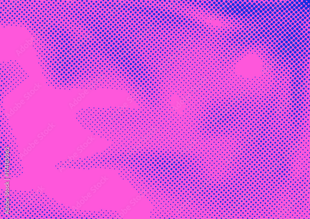 Fototapeta premium Bright pink halftone abstract dotted pattern layout