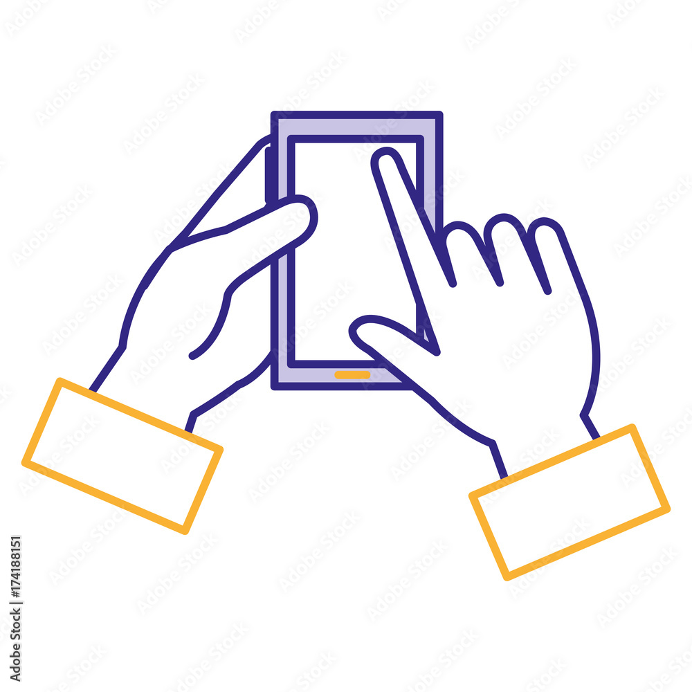 hand human with smartphone device isolated icon vector illustration design hand human with smartphone device isolated icon vector illustration design