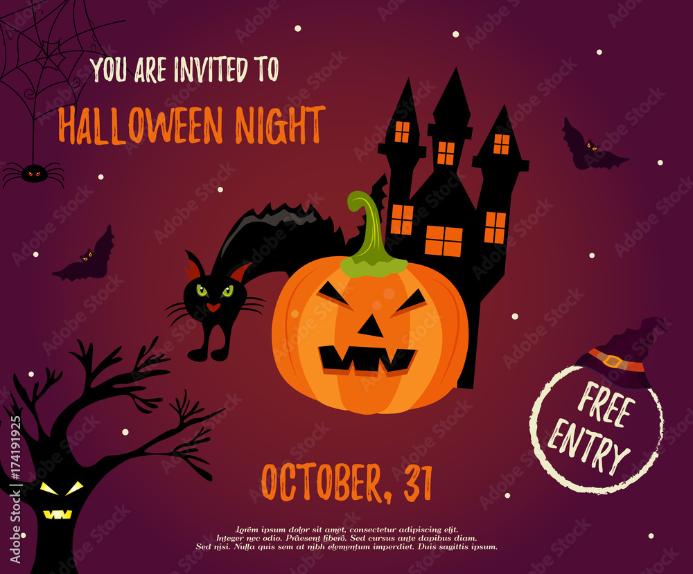 Halloween background. Invitation template Halloween background. Invitation template