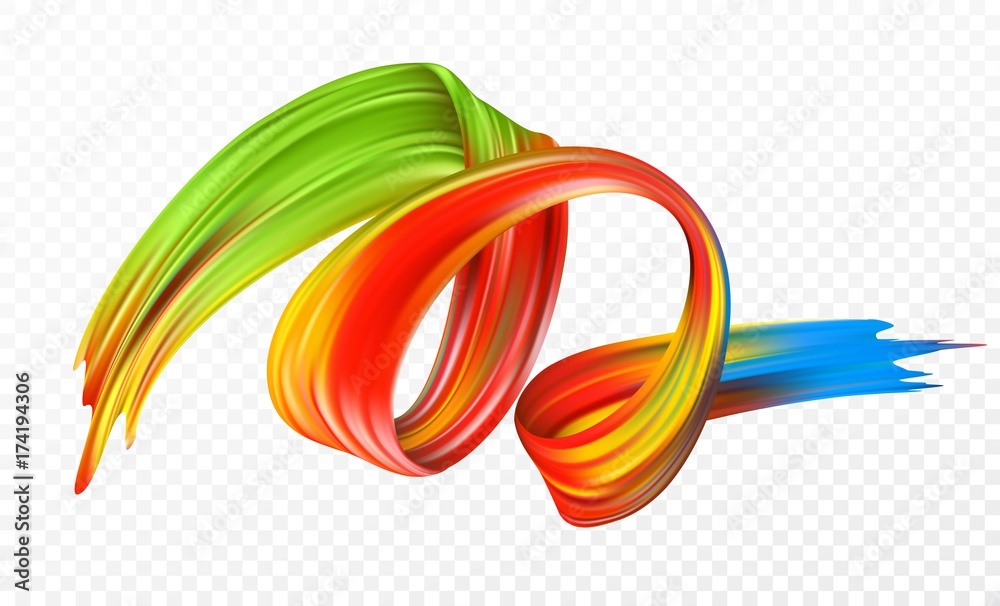 Obraz premium Color brushstroke oil or acrylic paint design element for presentations, flyers, leaflets, postcards and posters. Vector illustration