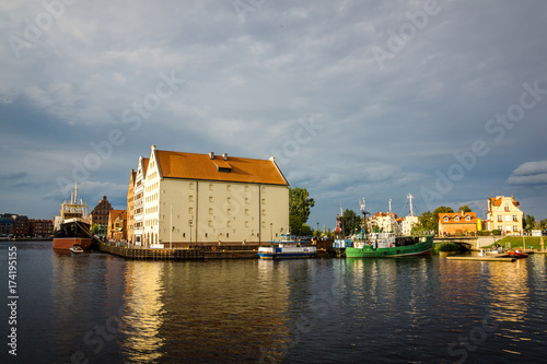 National museum in historic granaries on the Olowianka island in Gdansk, Poland