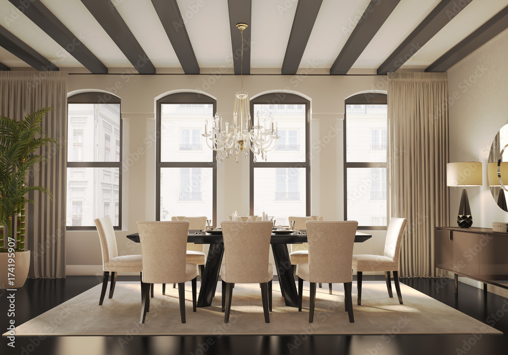 Fototapeta premium New York inspired dining room 