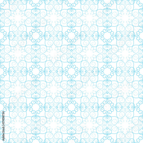 Floral background. Blue seamless pattern on white background