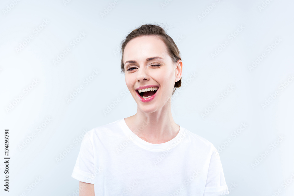 beautiful cheerful woman beautiful cheerful woman