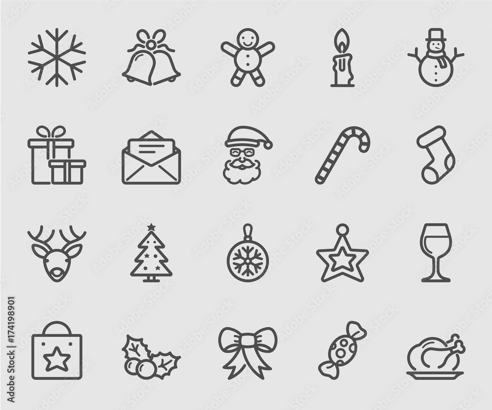 Merry christmas line icon Merry christmas line icon