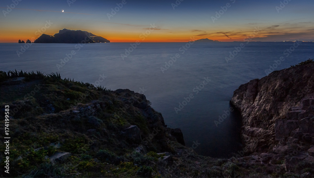 Capri Island under the Blue - Punta Campanella, Amalfi Coast, Campania, Province of Naples, Italy.