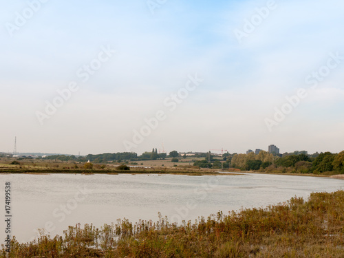 river stream scene autumn empty coast outside water sea