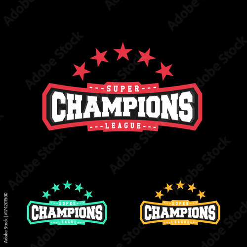 Champion sports league logo emblem badge graphic typography