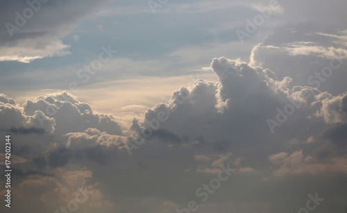 Gray Clouds on sky at the evening.