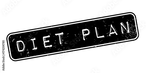 Diet Plan rubber stamp. Grunge design with dust scratches. Effects can be easily removed for a clean, crisp look. Color is easily changed.