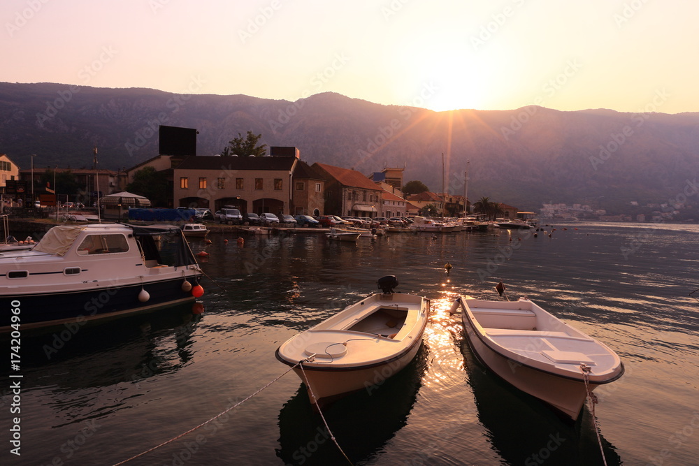 Kotor bay at the sunset, Montenegro