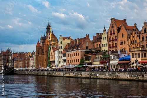 Mariacka Gate and historic buildings on old town in Gdansk city, Poland © Artur Bociarski