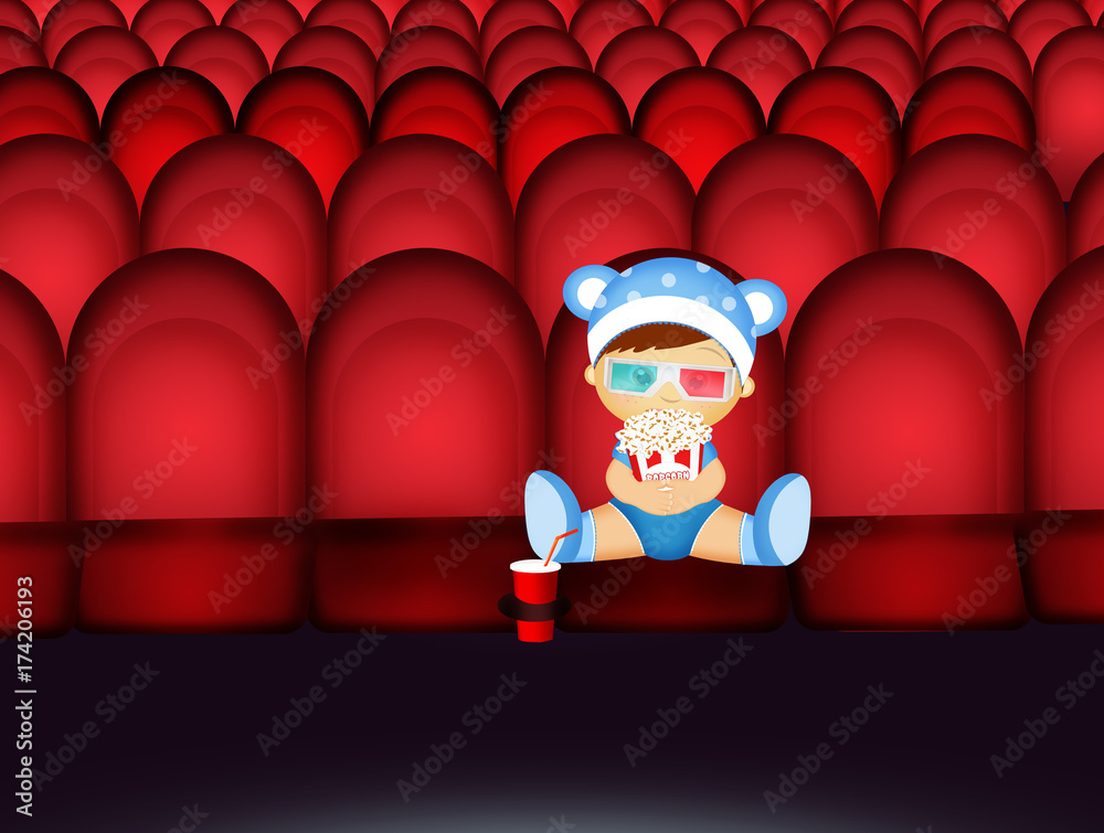 Naklejka premium Children's cinema