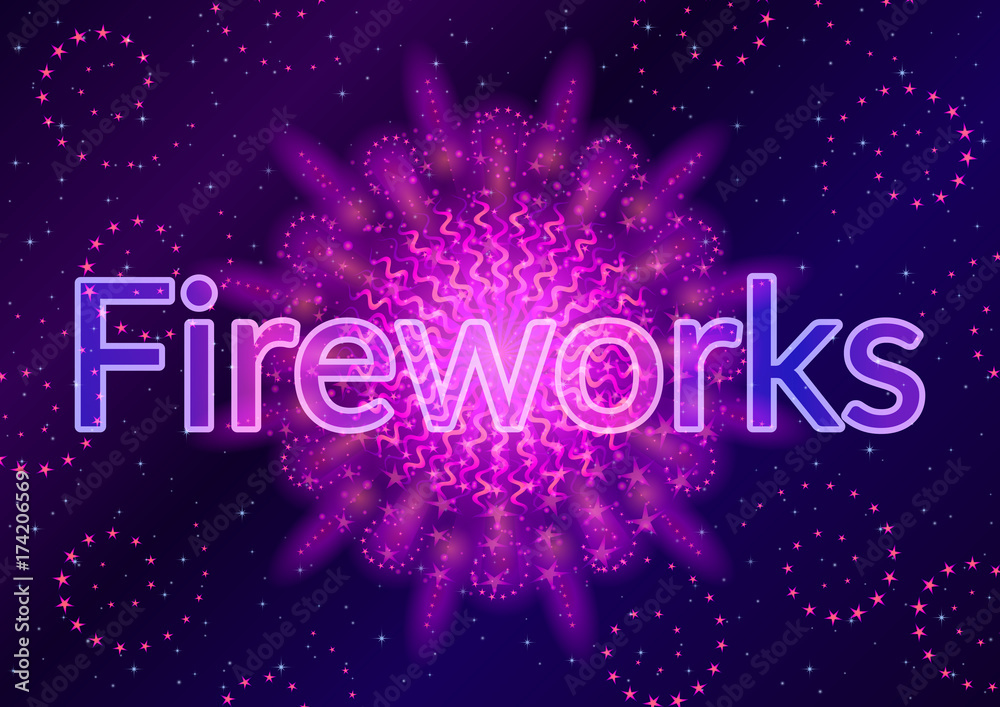 Holiday Background with Bright Lilac Firework on Black, Color Element for Web Design. Eps10, Contains Transparencies. Vector