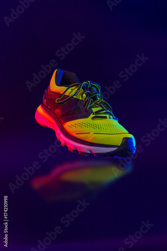 sports footwear on a black background