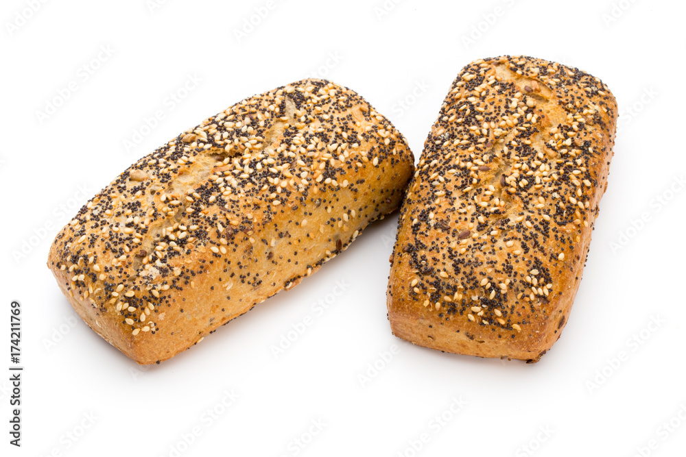 Freshly baked bread isolated on white background. Freshly baked bread isolated on white background.