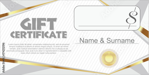 Gift certificate retro design template vector illustration