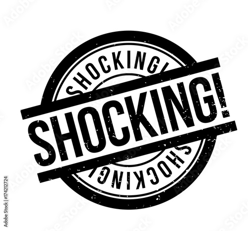 Shocking rubber stamp. Grunge design with dust scratches. Effects can be easily removed for a clean, crisp look. Color is easily changed.