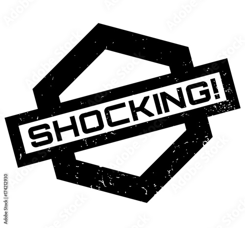 Shocking rubber stamp. Grunge design with dust scratches. Effects can be easily removed for a clean, crisp look. Color is easily changed.