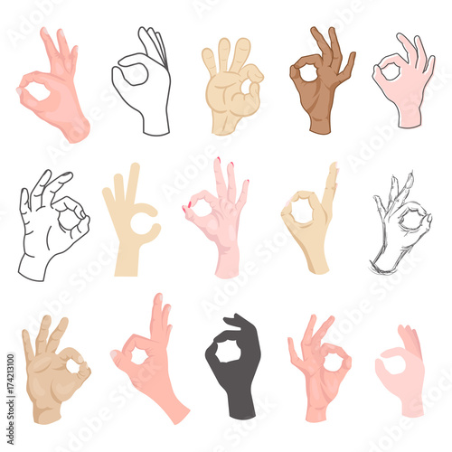 Ok hands success gesture okey yes agreement signal business human agree best approval vector.