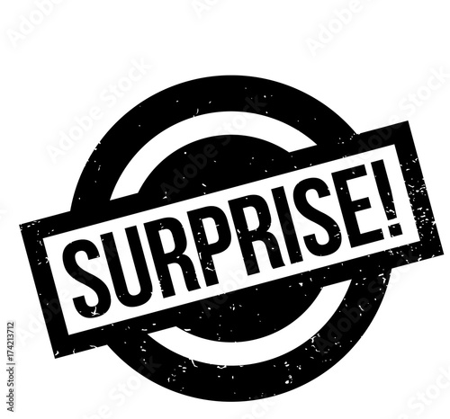Surprise rubber stamp. Grunge design with dust scratches. Effects can be easily removed for a clean, crisp look. Color is easily changed.