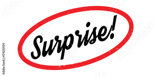 Surprise rubber stamp. Grunge design with dust scratches. Effects can be easily removed for a clean, crisp look. Color is easily changed.