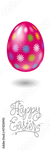 Happy Easter illustration. Poster. Happy Easter illustration. Egg with a floral geometric pattern.