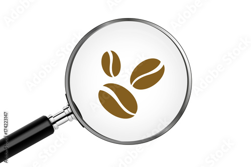 Lupe sucht/findet - Kaffeebohnen
