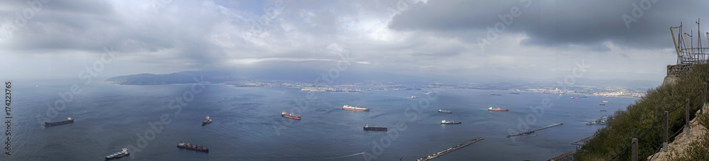 Panorámica de la bahía de Algeciras desde el Peñón de Gibraltar