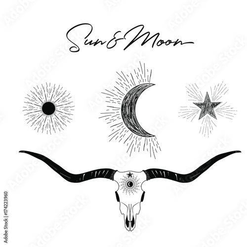 Bohemian sun and moon set