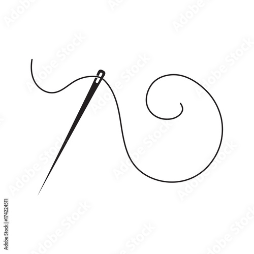 needle and thread icon- vector illustration