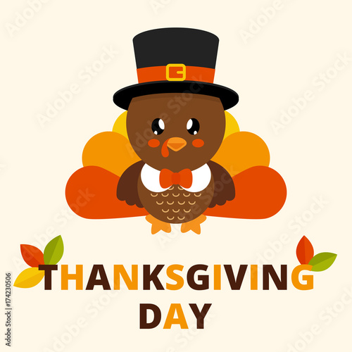 cute turkey with text