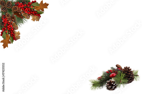 Christmass Background Blank Tag with Festive Boarder