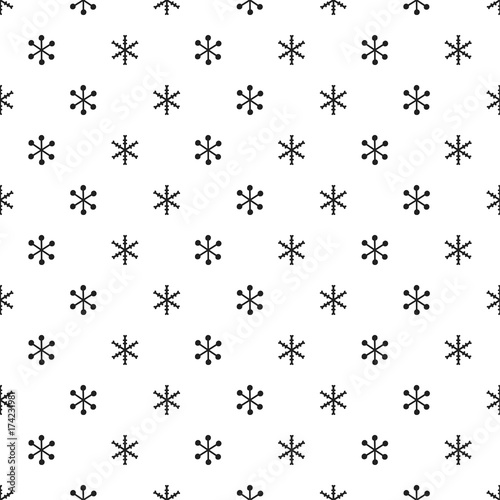 Christmas New Year seamless pattern with snowflakes. Holiday background. Snowflakes. Xmas winter trendy decoration. Festive texture. Hand drawn vector illustration. Snow pattern. Wrapping gift paper. © krolja