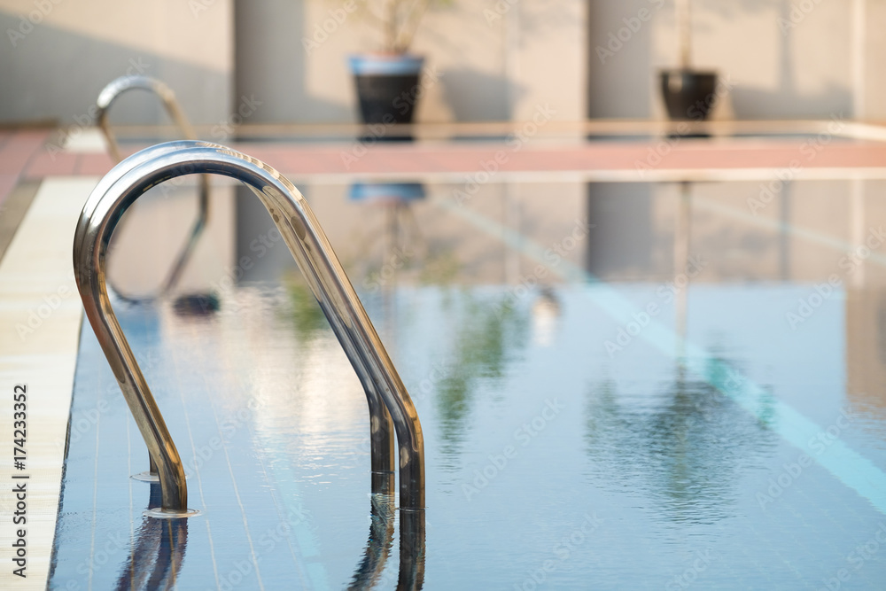 Pool ladder, outdoor swimming pool