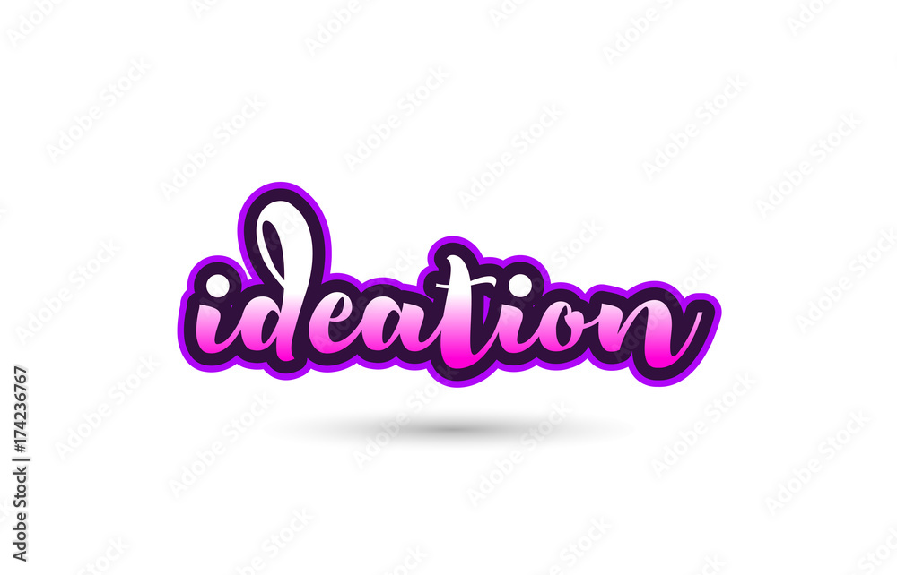 ideation calligraphic pink font text logo icon typography design