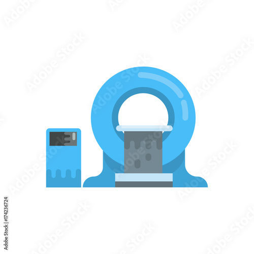 MRI diagnostic machine, nuclear magnetic resonance imaging tomography equipment vector Illustration