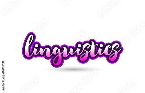 linguistics calligraphic pink font text logo icon typography design