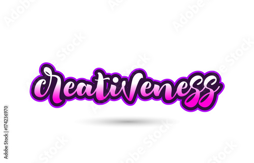 creativeness calligraphic pink font text logo icon typography design