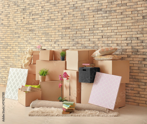Moving boxes in light room