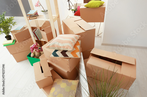 Moving boxes in light room